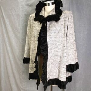 Mark Heister Silk Jacket‎ XS Ruffled Trim Couture Evening Artwear